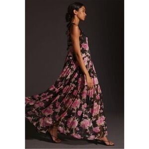 Anthropologie MISA Tie-Back Maxi Dress XS/S | Boho Chic Flowy Summer Dress